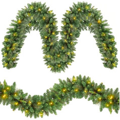 Kimuwote Christmas Lighting Garland Illuminated Fir Garland 60 LED Fairy Lights Christmas Indoor