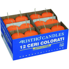 Cereria di Giorgio Candele Cero Candles, Paraffin Wax, Orange, 4 cm, 12