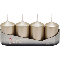 4 Tray Pillar Candles Pearl Varnished Size Approx. 50 x 80 mm Advent Candles Christmas Candles Pillar Candles