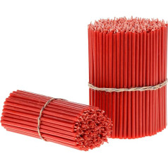 Danilovo Ritual Beeswax Candles (Red) - Orthodox Candles for Prayer Table Decoration Wedding - Non-Toxic, Soot - Drip-Free, Long, Sustainable Products, N100, Height: 16.5 cm, Diameter 5.7 mm (Pack of