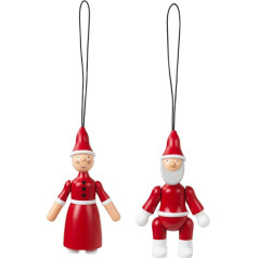 Kay Bojesen Santa Claus and Christmas Woman Figurines Painted Beech