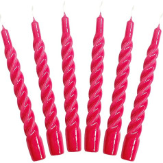 Candles with a Twist® Taper Candles, Twisted, Made in Italy, 25 Colours Available, Lacquered Table Candles, Spiral Candles, Long Burning Time 5 Hours, Candle Decoration, Pack of 6, 2.2 x 21 cm