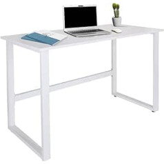 Hjh Office Workspace Light 830079 Desk 120 x 60 cm White Narrow Computer Desk with Steel Frame