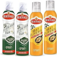 Bertolli Olive Oil Grill Spray Set – Bertolli Originale 2 x 200 ml + Bertolli Fried Olive Oil Spray 2 x 200 ml