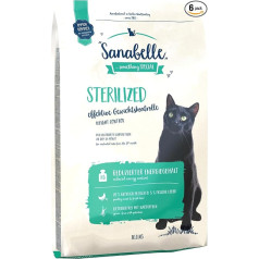 Sanabelle Sterilized Cat Dry Food with Reduced Energy Content for Overweight & Neutered Cats 6 x 400 g