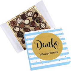 Herz & Heim® Lindt Chocolates in Own Banderole - Thank You - with Personalised Text of Choice