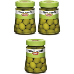 D'Amico Olive Verdi Salamoia Green Olives in Brine, 300 g, Pack of 3