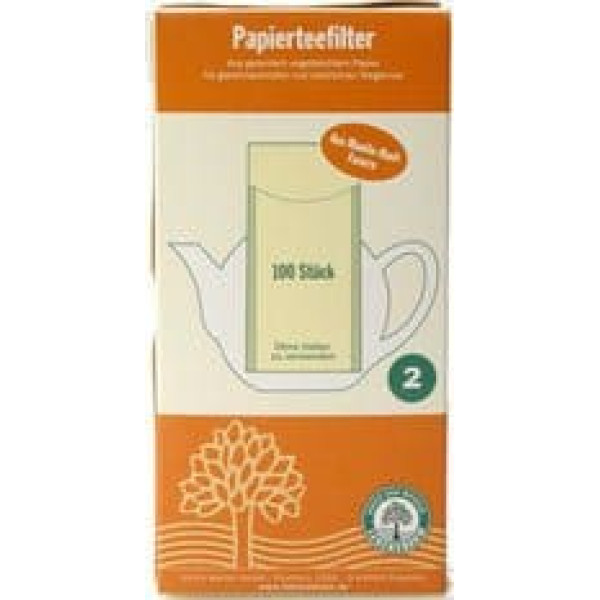 Lebensbaum Paper Tea Filters Size 2 Unbleached Pack of 100