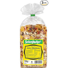 Seitenbacher Muesli Active Mixture I Full Grain I No Fat Addition I No Sugar Added I with Strawberries I (3 x 750 g)