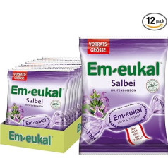 Em-eukal Cough drops Sage, sugary, pack of 12 (12 x 150 g bags)