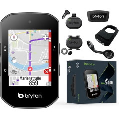 Bryton Rider S500 Sensor Bundle 2.4 Inch Colour LCD Touch Screen GPS Bike Computer Offline EU Map Compatible with Radar 24 Hours Battery Life Navigation with Turn-by-Turn Follow Track