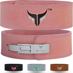 Mytra Fusion Weight Lifting Belt 100% Genuine Leather Weightlifting Belt White Buckle Lifting Belt for Gym, Fitness, Training, Weight Lifting Belt Men & Women Gym Belt