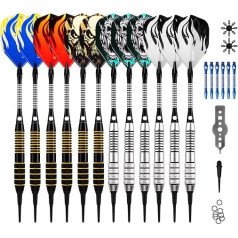 ONE80 Darts with Plastic Tip, 18 g Professional Soft Darts, 12 Pieces, Soft Darts Set