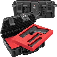 Kinghardcase Tactical Hard Rifle Box DIY Waterproof and Shockproof with Foam TSA Approved Waterproof Hard Case for Gun Accessories 11.4 x 9.4 x 4.5 Inches