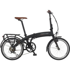 FISCHER Electric Bike Folding Bike FR 18 Electric Bicycle for Men and Women, RH 30 cm, Rear Wheel Motor 25 Nm, 36 V Battery in Frame, Matte Black, 20 Inches