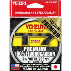 Yo-Zuri Unisex Adult T7 Premium 200yd Fluorocarbon Cord Colourless