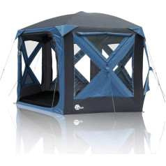 your GEAR Levanzo Pop Up Gazebo Event Dome Shelter 8.5 m² UV 50+ Protection Tent for 4-6 People Family Tent Standing Height Floor Tray Waterproof 5000 mm Blue Grey