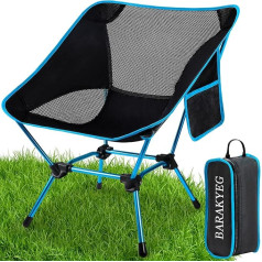 Barakyeg Camping Chair, Foldable Camping Chair, Portable Camping Chairs, 150 kg, Fishing Chair, Pack Size, Small Folding Chair with Carry Bag, Garden Chair, Relaxing Chair for Picnic, Fishing,