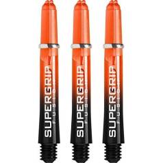 Harrows Supergrip Fusion Schäfte, mit gefrästen Ringen, kurz, 10 Sets (30) (Schwarz und Orange)