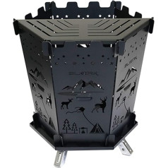 Outdoor Hexagonal Burning Platform, Picnic BBQ Stove, Heating Stove for Camping, Folding Firewood Grill Stand, Campfire Cooking Platform, Portable Outdoor Stove, Hexagonal Grillpl