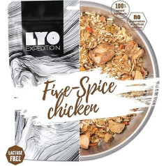 LYOFOOD Five Spice Chicken 370 g Freeze-Dried Lactose-free Food 2 Go Camping Hiking Food Meat Chicken Emergency Food for On the Go German Armed Forces Durable