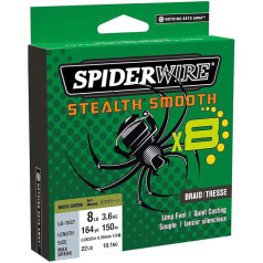 Spiderwire Stealth Smooth 8 Blue Camo, 8-Way Braided Line with Micro Coating, 150 m, 0.06 mm - 0.39 mm, 5.4 kg - 46.3 kg (150, 0.05 mm - 5.4 kg)