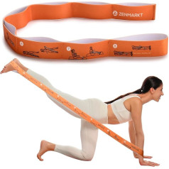 Yogagurt – 8 Schlaufen Yoga Stretching Strap – unverzichtbare Ausrüstung für verbesserte Flexibilität – Premium-Yoga-Zubehör für Pilates und Yoga-Praktiker – Orange
