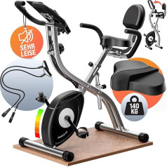 Sportana Eagle Foldable Exercise Bike 10 Levels 7 Seat Heights LCD Display Training App 2 Fitness Bands 4-in-1 Fitness Bike Bicycle Trainer Fitness Bike