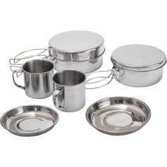 Camping Cookware Set with Foldable Camping Stove Suit, Stainless Steel Cooking Set for Outdoor Cooking and Picnic for 5-6 People