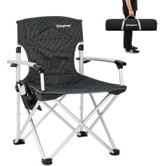 KingCamp Camping Chair Foldable Fishing Chair with Drink Holder and Carry Bag Ultra Large with High-Backed Chair Comfortable Padded Folding Chair Outdoor