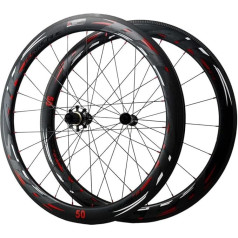 55 mm Road Bike Wheelset 700C Clincher Rim Carbon Fibre V-Brake 40/50 mm Road Bike Wheels 25 mm Width for 7-12 Speed Only 1830 g Matt