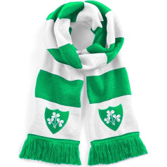 Retro Traditional Scarf with Embroidered Logo of the Republic of Ireland, green/white