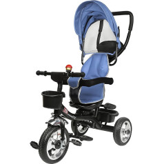 4-in-1 Children's Tricycle for Children from 12 Months to 5 Years with Removable Sun Canopy and Push Bar, Tricycles, Jogger, with Skylight, Seat Belts, 360 Degree Rotation, Freewheel Bike