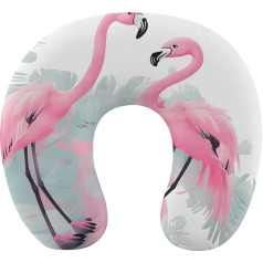 YKUDBN Reisekissen, Love Flamingo Print U-Form Reisekissen Nackenkissen Reise Nackenkissen Tragbares Kissen Vielseitiges Reisekissen