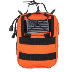 LINE2design First Aid (Ifak) EMS Bag - EMT Emergency Medical Trauma Pack Bag Tactical EDC Rescue Utility Gear IFAK Bags for Hiking Stop Bleeding Including USA Patch - Orange