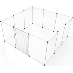 BRIAN & DANY Small Animal Enclosure, Playpen Small Animals Enclosure for Small Animals, Outdoor Enclosure for Rabbits, Puppies, Guinea Pigs - 12 Panels 203 x 101 x 71 cm