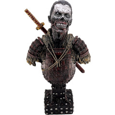 LOOYAR Resin Undead Japanese Samurai Zombie Bust Statue Sculpture Ornament Figure Craft for Home Home Living Room Porch Decoration Office Desk T Gift