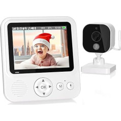 OBVHNUA Baby Monitor with Camera 2.8 Inch Video Baby Monitor 720p LCD Baby Monitor with 2000 mAh USB-C x2 x4 Digital Zoom 2-Way Intercom Night Vision VOX Mode Temperature Monitoring Lullaby Alarm