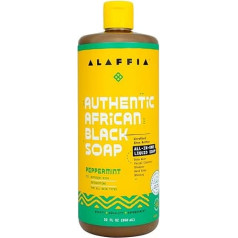 Alaffia - Authentic African Black Soap with Trade Fair Trade Schibaum Butterpeppermint - 32 oz.