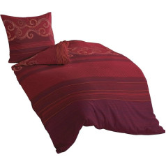 Bierbaum Bed Linen 4429, Maco Satin, Designed in Germany, Red 04, 135 x 200 + 80 x 80 cm