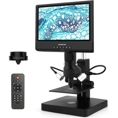 10 Inch 3 Lens Digital Microscope for Adults IPS FHD 1000X LINKMICRO LM249 Coin Microscope for Error Coins, Microscope Science Kit for Children, Prepared Slide Set, 1080p Photo and Video
