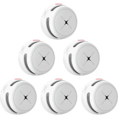 Smoke Detectors Set of 6, AEGISLINK 10-Year Battery Mini Photoelectric Fire Alarm with Test/Mute Button, Low Battery Warning, S500