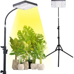 LED Plant Lamp with Stand, 2000 Lumens Plant Light UV-IR Full Spectrum Plant Light for Indoor Plants, Grow Lamp for Plants, Daisy Chain Function, On/Off Switch