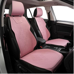 SOBONITO Car Seat Covers Set for VW Volkswagen Tiguan Golf Passat T-ROC, Heavy Deep Suede Car Seat Protector, Car Seat Covers, Pink