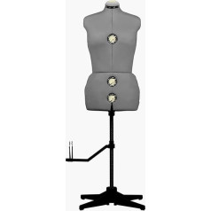 Sewing Doll for Dressmakers Exhibition, Height-Adjustable Woman Retractable Mannequin, Chest Circumference 44-52 Euros, Ergonomic Design with Size Fixators, 13 Elements, Size L-XXXL (Grey)