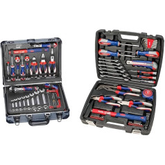 kwb Tool Box Made of Robust Aluminium with 129-Piece High-Quality Tool Set and Tool Case with Screwdriver Bits 42-Piece