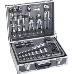 kwb Tool box made of robust aluminium including 199 pieces high-quality tool set as a perfect basic equipment for the home, workshop or mobile use