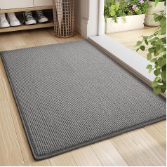 Color G Doormat Indoor Washable, Non-Slip Dirt Trapper Mat 90 x 150 cm, Machine Washable Door Mats Front Door Clean Mat Absorbent Door Mat for Dog, Entrance, Hallway, Indoor and Outdoor Use - Grey