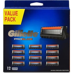 Gillette Fusion 5 ProGlide Razor Blades, 12 Replacement Blades (5 Blades), High Sensitivity with Flexball Technology, Up to 1 Month Shaving Time with 1 Blade, Includes Pen, Gift Idea for Men