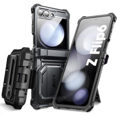 i-Blason Case for Samsung Galaxy Z Flip 6 with Stand, Hinge Protection Mobile Phone Case Bumper Case Protective Case [Armorbox] with Integrated Screen Protector and Belt Clip for Samsung Z Flip 6
